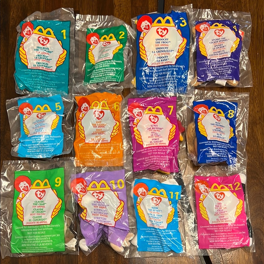 🇺🇸 1999 McDonald’s Ty Teenie Beanie Babies (Set of 12) Happy Meal Toys